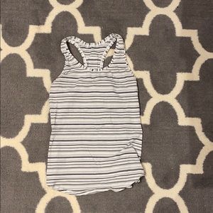 Lululemon White and Black striped tank top